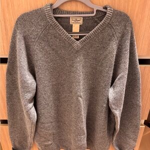 L.L. Bean Men’s Heather Gray V-Neck Sweater